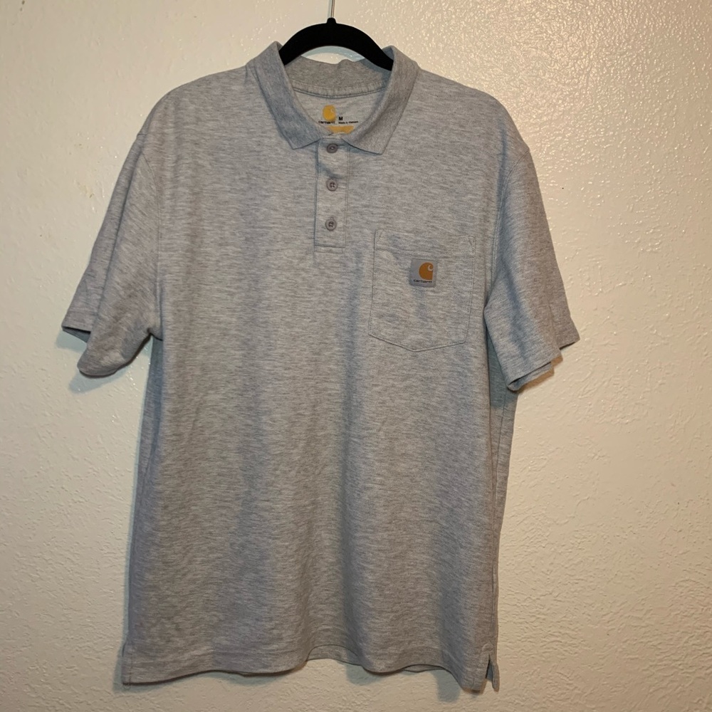 Men’s Grey Carhartt Button Up short sleeve shirt